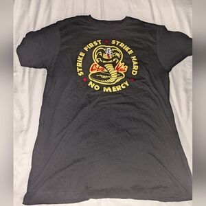 Cobra Kai T-Shirt Men's M / L UNISEX Strike First Strike Hard No Mercy Black
